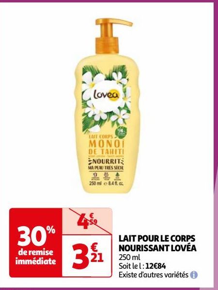 LAIT POUR LE CORPS NOURISSANT LOVEA 