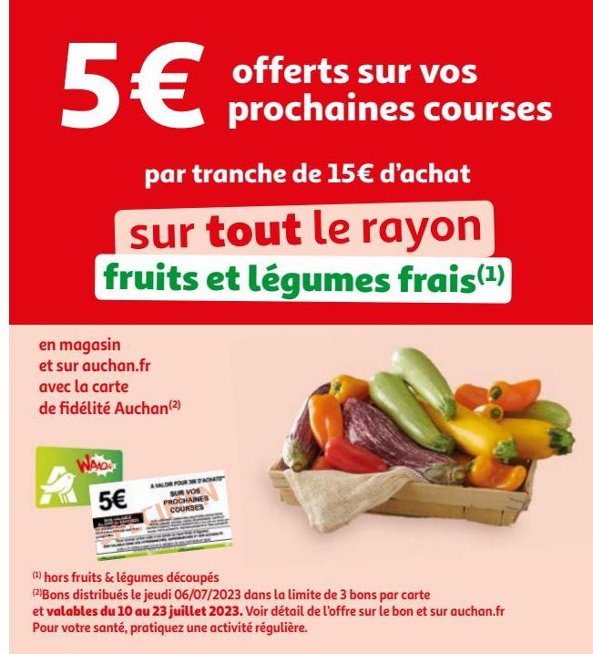 Tout le rayon fruits et légumes frais 