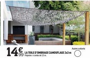 LA TOILE D'OMBRAGE CAMOUFLAGE 2x3 m  Autre coloris 