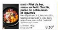 88860 Filet de bar, sauce au Petit Chablis  purée de potimarron et légumes  Ps26% de 25% te  CADC  de 25% Francesc 