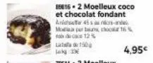 lata 150  lag:  89616- 2 moelleux coco et chocolat fondant  anitta 45  moti per ten, 16% 12%  4,95€ 