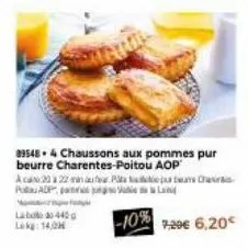 lab440 lokg: 14,00€  -10%  395484 chaussons aux pommes pur beurre charentes-poitou aop  aca 20 à 22 auf pita o patas chasis  padp di lan 