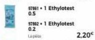 97861.1 Ethylotest  0.5  97862.1 Ethylotest  0.2  Lap  2,20€ 