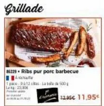 grillade  86229 ribs pur pore barbecue  pace-12 cs-lab 500  lek: 2300  12.95€ 11,95 