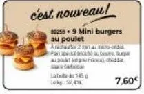 c'est nouveau!  la 145  802589 mini burgers  au poulet  -  ardhat 2 panipa chaussure  fachd  acetato 