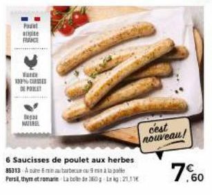 saucisses de poulet Persil