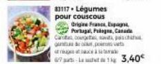83117. Légumes pour couscous  Origine France, Espagn Portagal, Pologne, Canad Cartout pouch gundo, points 