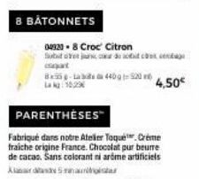 8 BÂTONNETS  04920-8 Croc Citron Subite ju, du copat  8440524,50€ 