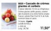 58520 Cascade de crèmes glacées et sorbets Aber acha 10  Cira pacles van  Franca mun Yased cas 14-parts  La 400  8.30  La kg 28.75€  ca  à cette cro Plan Fru 50 % d  11,50€ 