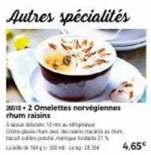 25510 2 omelettes norvégiennes rhum raisins  adaug oohama de masa  em và aparta, marious kia 273. labda 15400-2855  4,65€ 