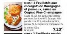 pur 40%  ponuda Live 30 % o  81545+ 2 Feuilletés aux escargots de Bourgogne et poireaux, sauce au Cognac Fine Champagne Aca 2125  16% Capac Fire Cha2% 300 