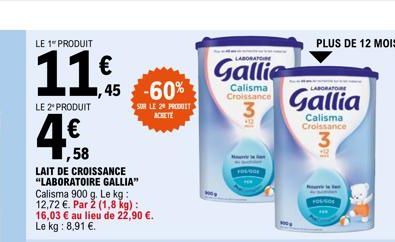 lait de croissance Gallia