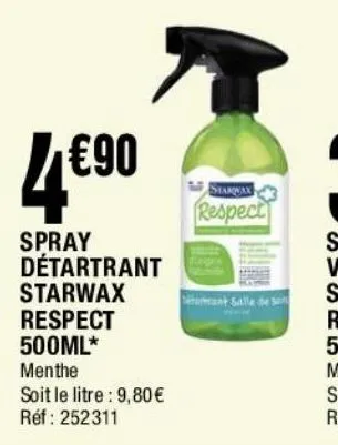 spray détartrant starwax respect 500ml