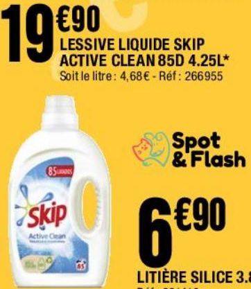 lessive liquide Skip active clean 85D 4.25L
