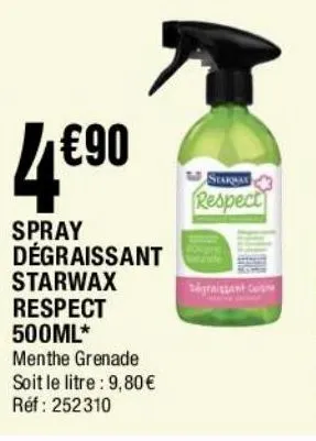 spray dégraissant starwax respect 500ml