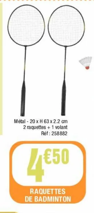 raquettes de badminton