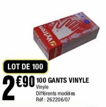 100 gants vinyle