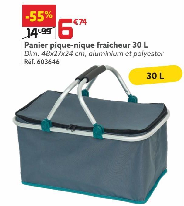 Panier pique-nique fraîcheur 30 L