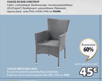 chaise empilable 