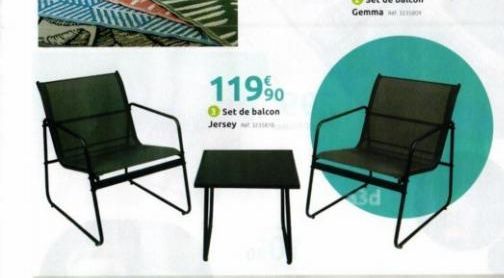 119⁹⁰  Set de balcon  Jersey  Gemma  3d 