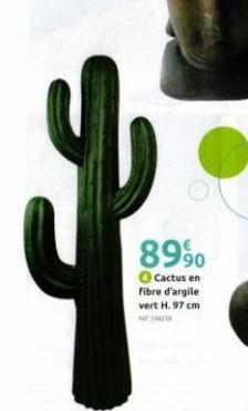 2  8990  Cactus en fibre d'argile  vert H. 97 cm 