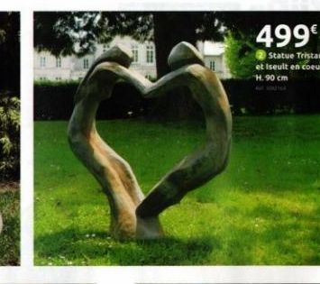 499€  Statue Tristan et Iseult en coeur H. 90 cm 
