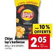 Chips lay's barbecue 250 g + 10% OFFERTS  5617960  Lay's  Borbecue  +10% OFFERT  DONT 10% OFFERTS  2.05 