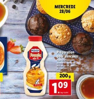 MEN  Pancake  TEX  MERCREDI 28/06  Préparation pour pancakes  Four 12-14 pancakes router amplements 400 de lait, pour #sparpert  200 g  09  -LAG 