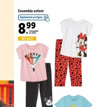 Ensemble enfant Egalement en ligne  899  L'ensemble  SET DE 2  MICKE 