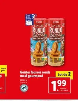 sur le zeme  dow  de  goûter fourrés ronds maxi gourmand  lot de 2 517438  sondey  sondey  capitaine  capitaine  rondo rondo maxi maxi  bout chocolat  bout chocolat  060  1.9⁹9⁹  lot de 2 