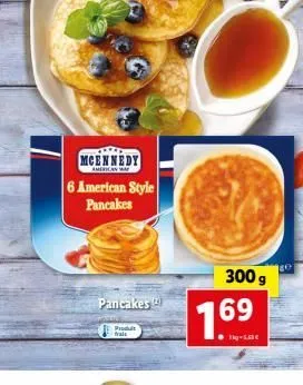 mcennedy  6 american style pancakes  pancakes  produit frais  7.69  -loc  300 g  
