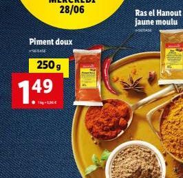 Piment doux  45  250 g  149  ●5,06€  Ras el Hanout jaune moulu 