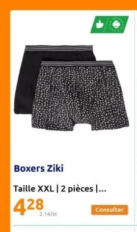 boxers ziki  taille xxl | 2 pièces i...  428  2.14/st  