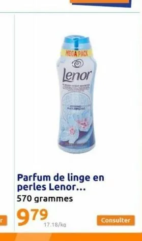 mega pack  lenor  17.18/ka  parfum de linge en perles lenor... 570 grammes  979  consulter 