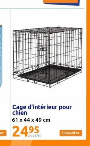 Cage d'intérieur pour chien  61 x 44 x 49 cm  Consulter 