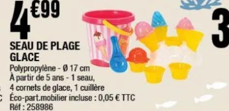 seau de plage glace