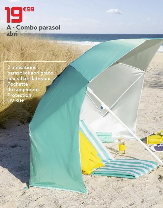 combo parasol abri