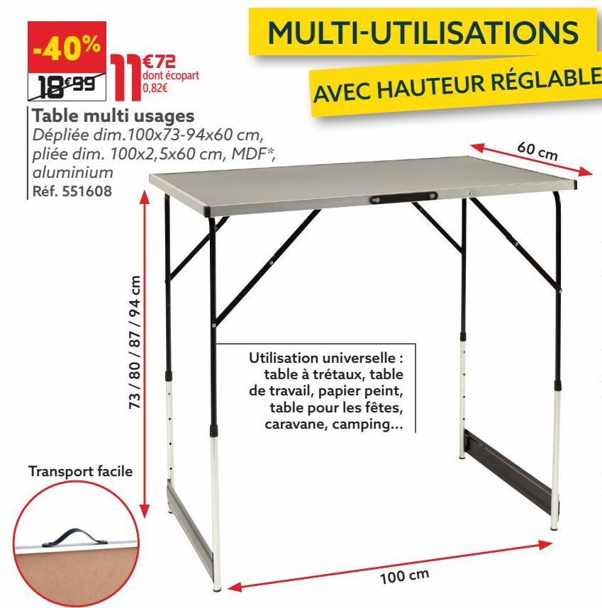 Table multi usages