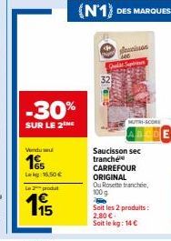 saucisson sec Carrefour