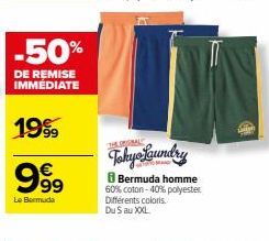 -50%  DE REMISE IMMEDIATE  19%  €  999  Le Bermuda  MESSION  Tokyo Laundry  Bermuda homme 60% coton -40% polyester Différents coloris Du S au XXXL 