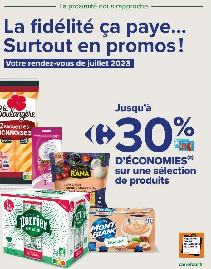 la fidélité ça paye... surtout en promos!  votre rendez-vous de juillet 2023  rendues  com  33cl  suri ou b  kome  w power  bic twin  derrier  energize  cafeine & yerba mate  wiveur grenade  10t  nouv