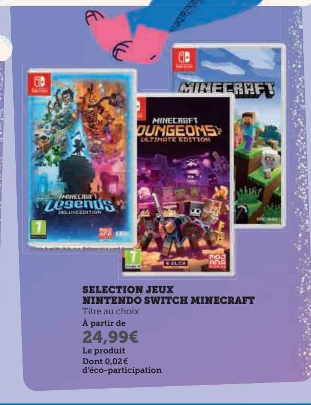 Selection jeux nintendo switch minecraft