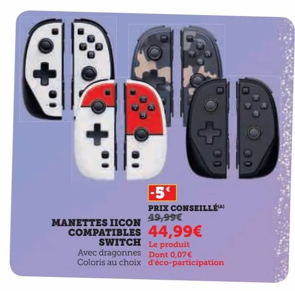 manettes iicon compatibles switch