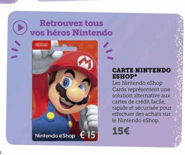 Carte Nintendo Eshop