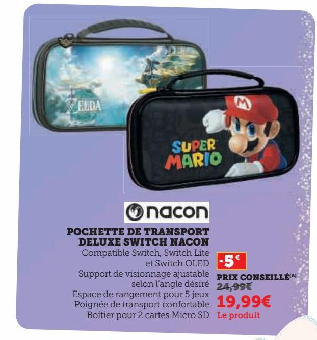 Pochette de transport deluxe switch nacon