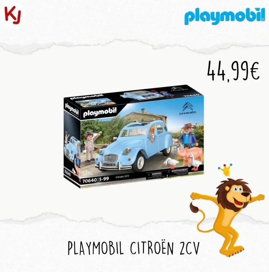 kj  ple  playmobil  mobil  playmobil  2723 cv 02  57 pc 70640/5-99  citroen 2cv  warning  playmobil  70640  citroën  avertissement  playmobil citroën 2cv  44,99€  