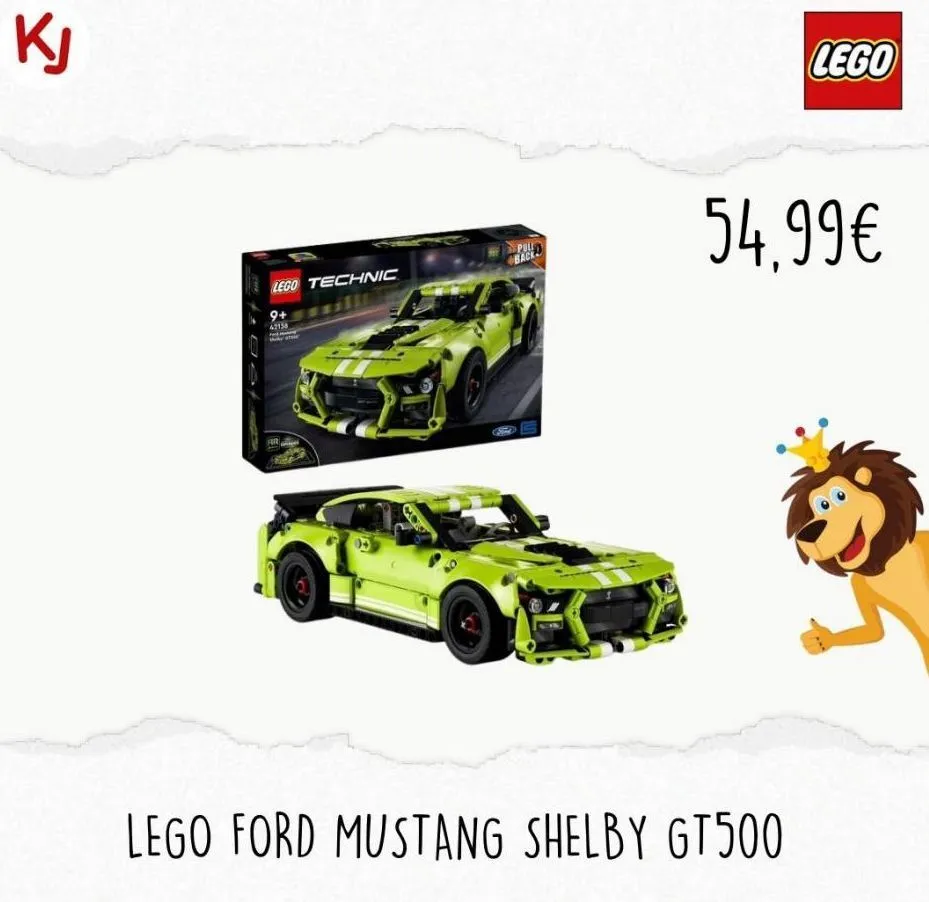 kj  lego technic  9+  42138  pull back  lego  54.99€  lego ford mustang shelby gt500  