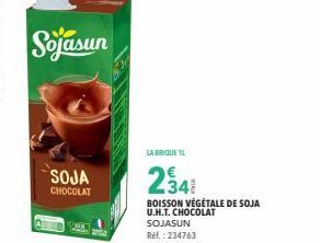 Sojasun  SOJA  CHOCOLAT  LA BRIQUE IL  234  BOISSON VEGETALE DE SOJA U.H.T. CHOCOLAT SOJASUN  Ref.: 234763 