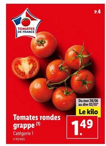tomates rondes grappe