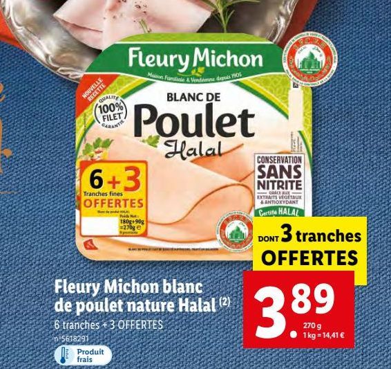 Fleury Michon blanc de pouletnature Halal